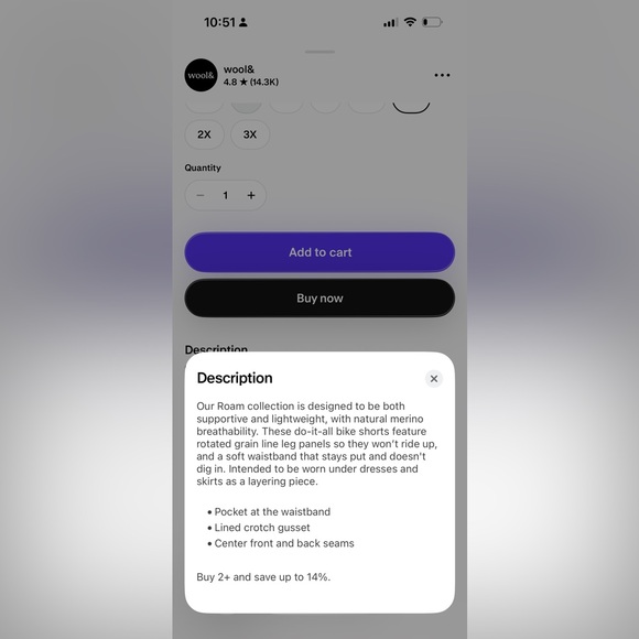 Wool& ROAM bike shorts - 1x - Picture 4 of 5
